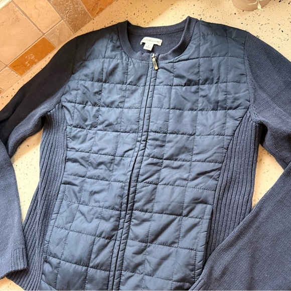 croft & barrow Sweaters - Croft & Barrow Dark Blue Quilted Sweater